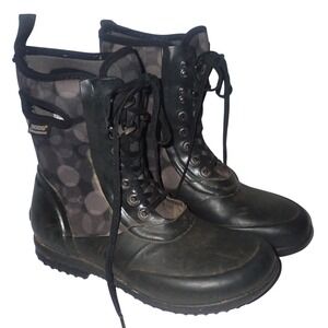 Bogs Sidney Rain Boots Women 6 Neo Tech Lace‎ Up Neoprene Casual